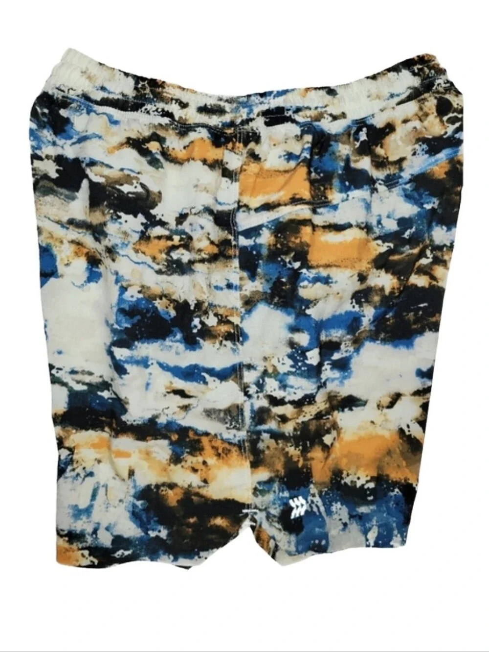 All In Motion Swim Trunks Blue & Orange Abstract Print Lined Size Small